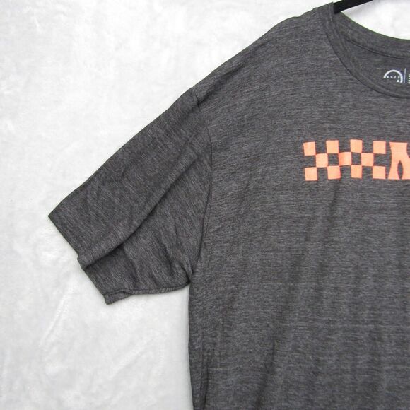 Men's Neff Checker Flag Pattern Charcoal Heather Tee T Shirt Short Sleeve XXL - Picture 3 of 8
